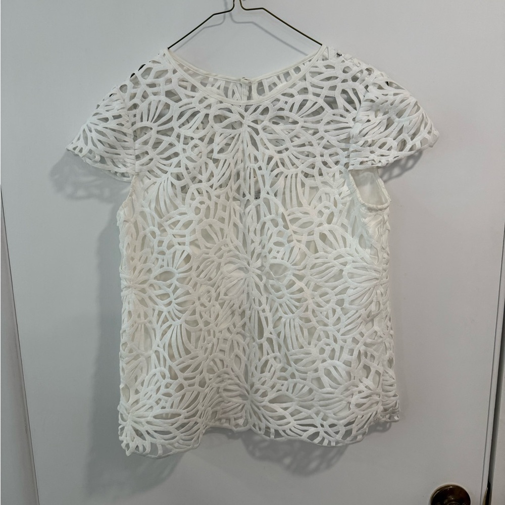 White Lace Overlay Top